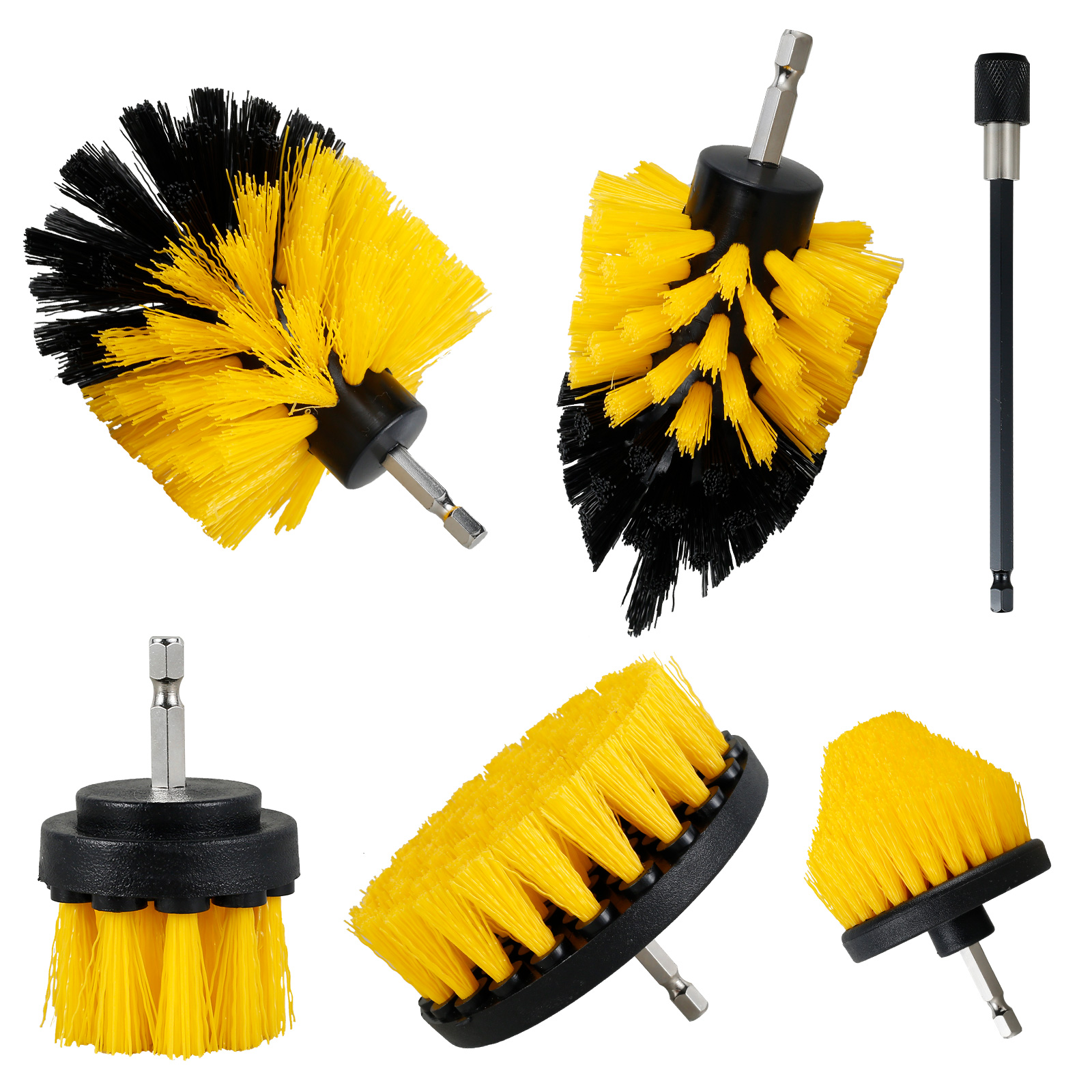 Electric Drill Brush Kit, Multipurpose Power Cleaning Attachment Set, Scrub Brush & Microfiber Cloth