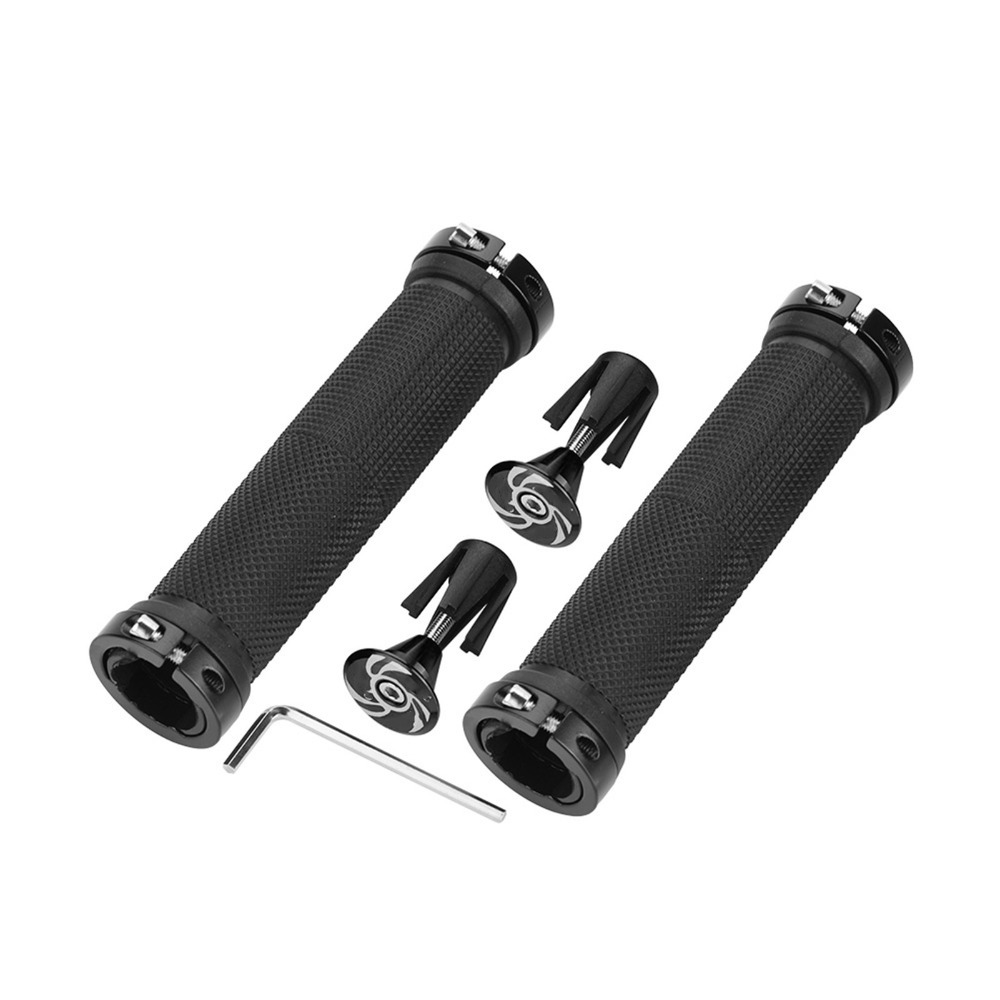 Ergonomic Handlebar Grip, Non-Slip Bicycle Grip Rubber, Aluminum Alloy Lock-On Bike Handlebar Cover
