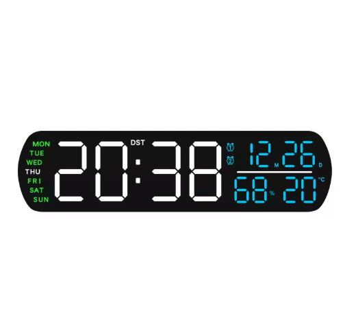 Digital Alarm Clock with Temperature & Humidity LED Auto Dimmable Multifunction Desk Clock