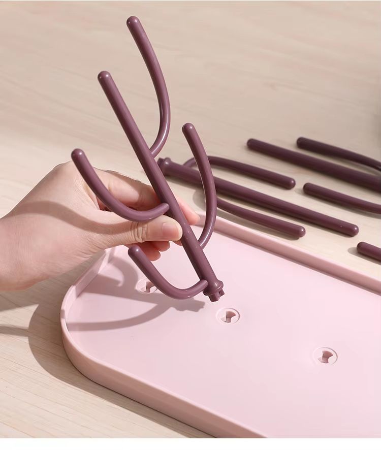 Baby Feeding Bottle Drying Rack & Storage Holder – Countertop Bottle and Nipple Organizer