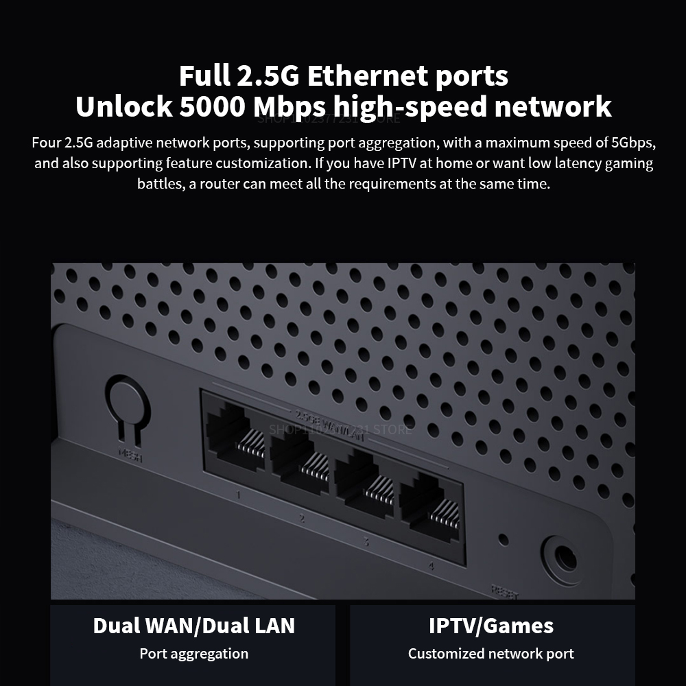 Router Dual-Band Wifi 7, 6500Mbps Speed, 6 High-Gain Antennas, Mesh System