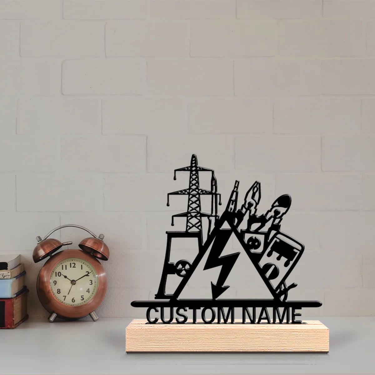 Personalized Electrical Engineer Metal Statue Desk Decor