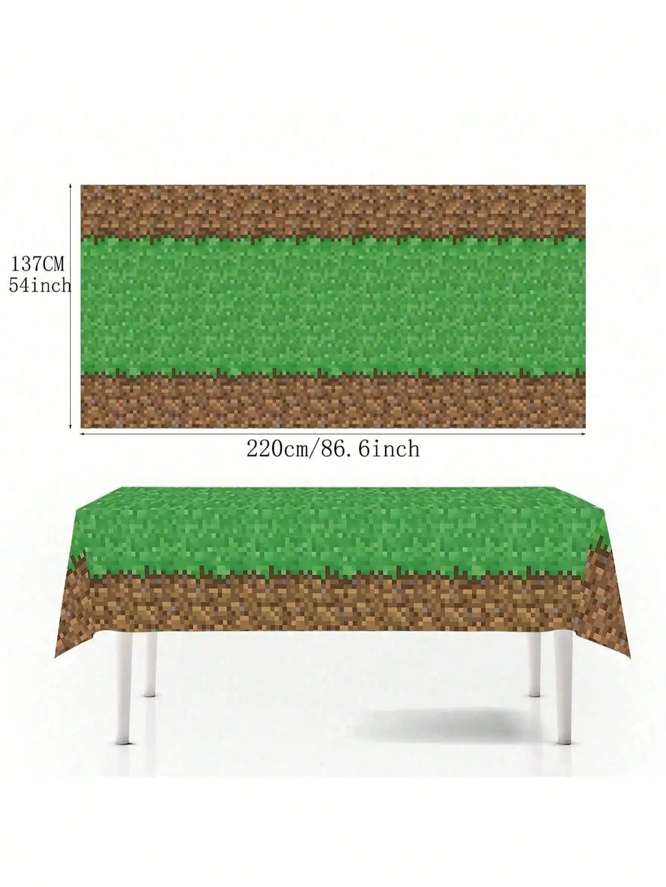 Pixel Style Grass Pattern Disposable Waterproof Tablecloth