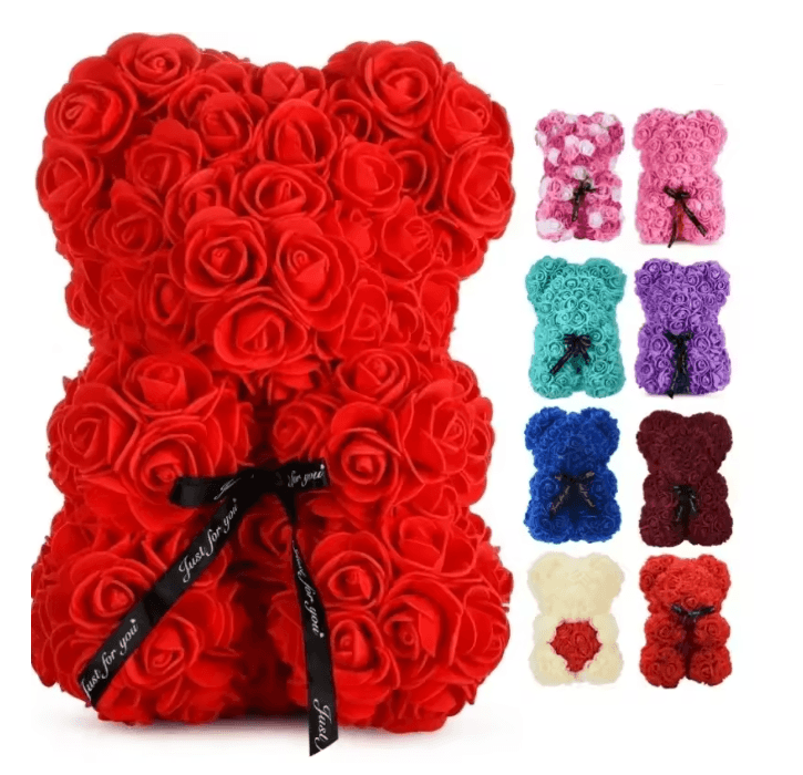 ForeverBloom Rose Teddy Bear Gift for Mom and Loved Ones