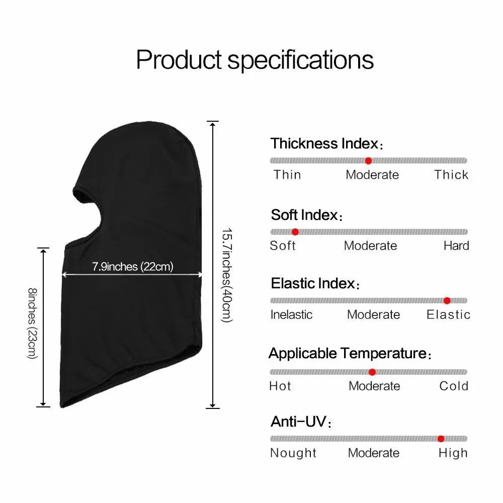 Tactical UV Protection Balaclava Full Face Mask Windproof Ski Sun Hood and Biker Helmet Liner