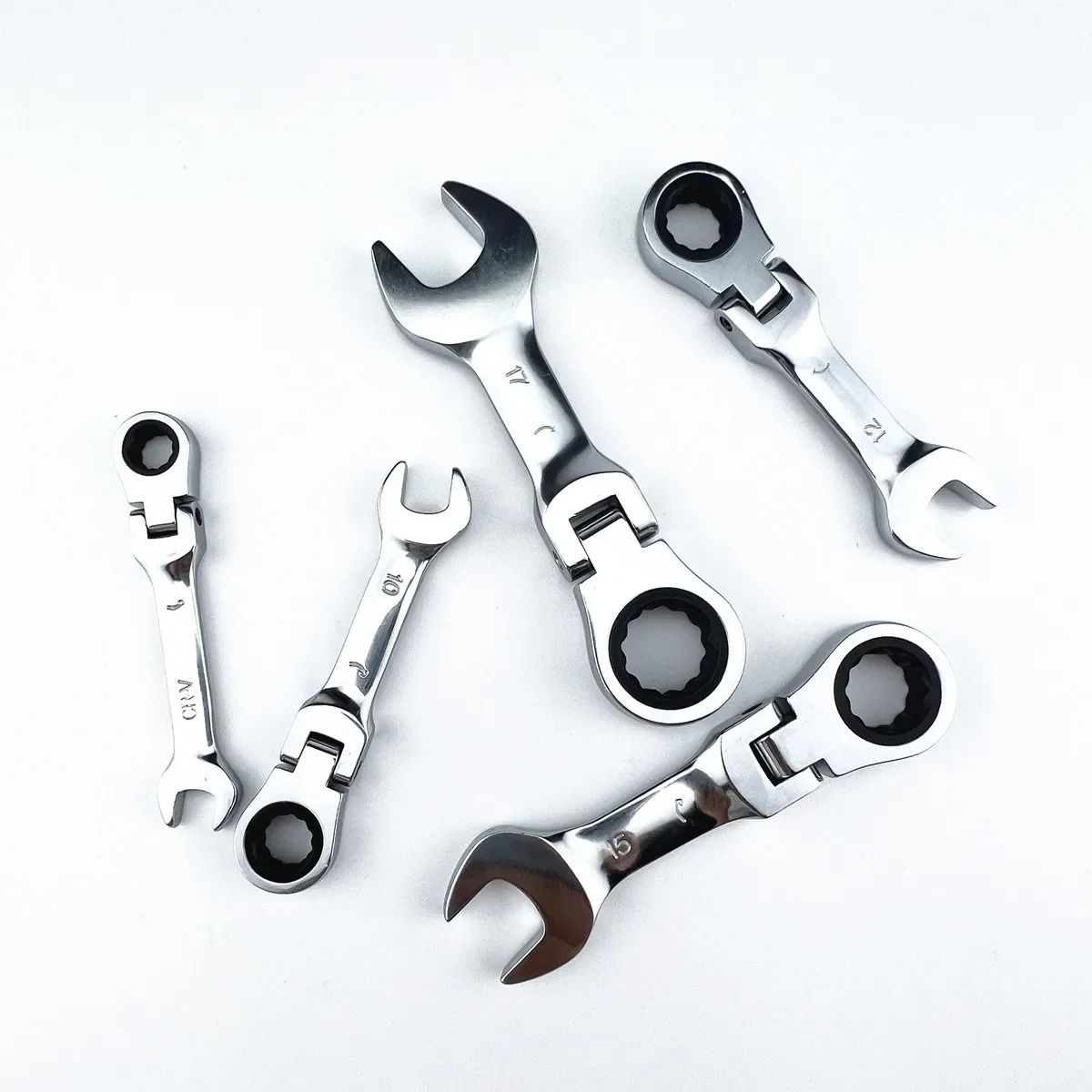 Mini Ratchet Wrench with Movable Head Dual-Purpose Open End Labor-Saving Tool