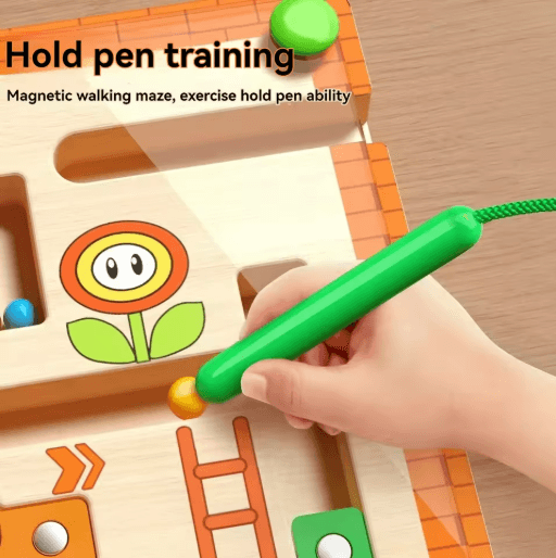 Childrens Magnetic Maze Puzzle Toy Walking Ball Concentration Logic Training Board