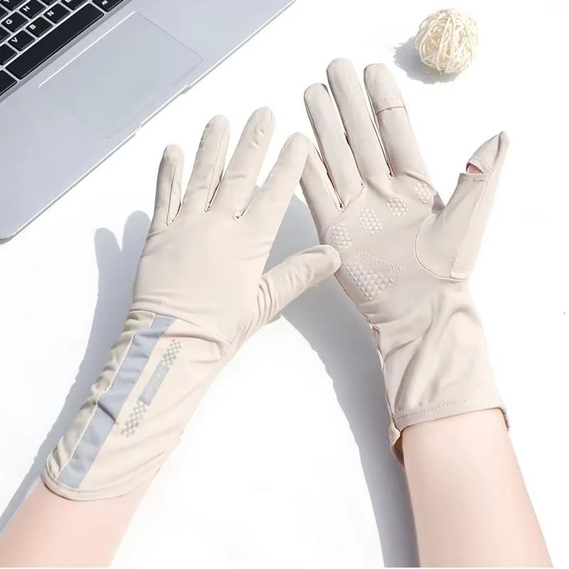 BreezeGuard summer sunscreen gloves Women's Thin Ice Silk UV Driving Gloves UPF 50