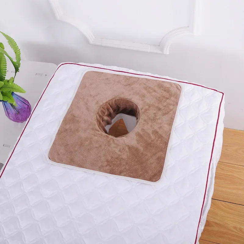 SPA Massage Bedspread Towel Velvet Thickened Beauty Table Planking Face Towel with Face Breath Hole