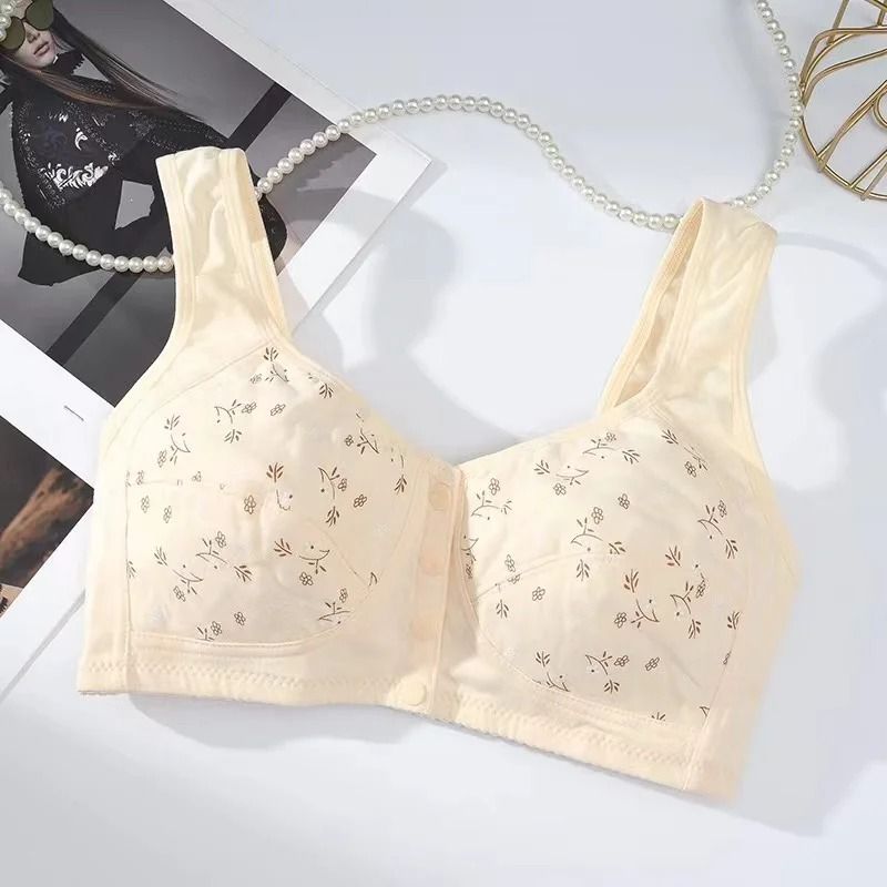 PureComfort Front Closure Cotton Bra Wire Free Sleep Bralette