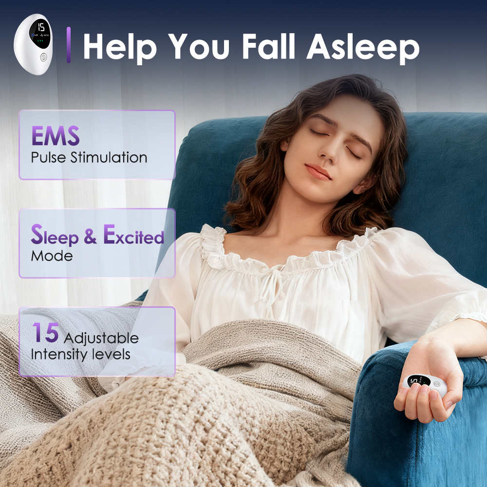 Pulse Stimulation for Anxiety & Insomnia, Handheld Sleep Aid Massage Device with Intelligent, Relief Nerve Soothing Tech