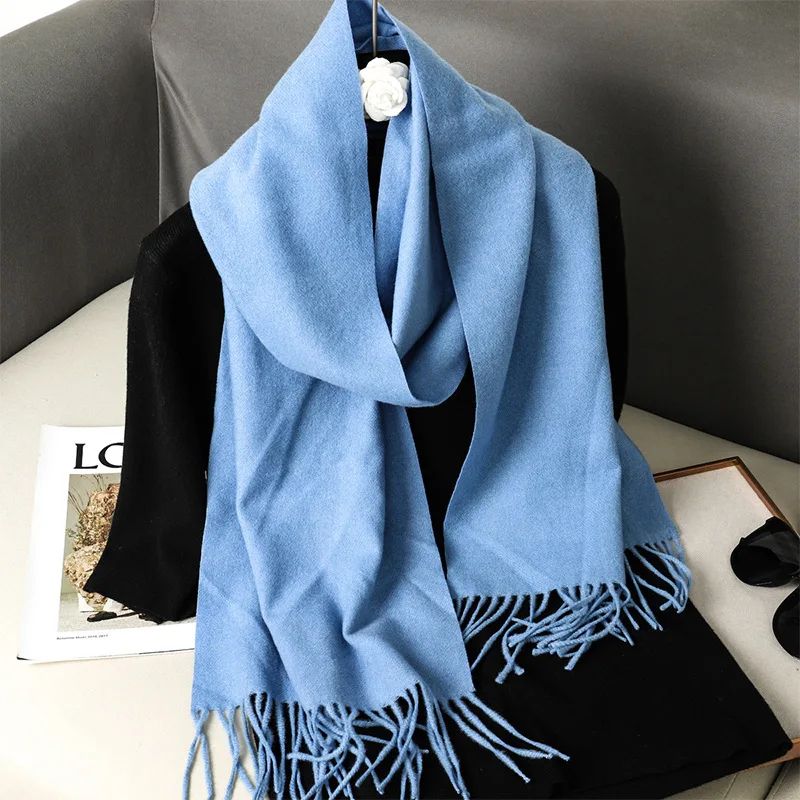 Luxe Winter Cashmere-Feel Women's Scarf Shawl with Tassels