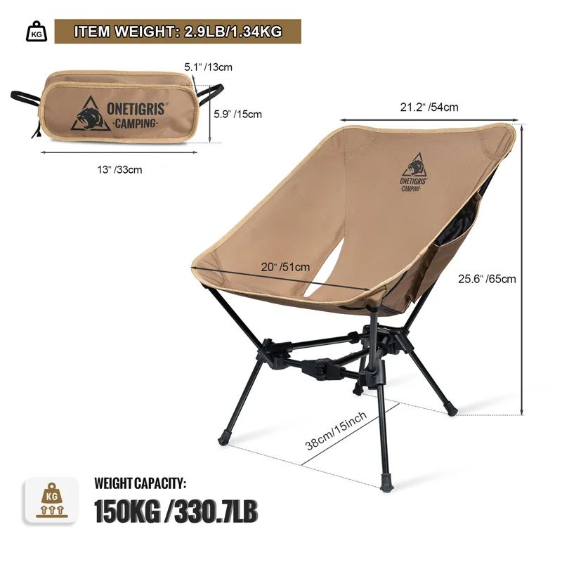 Foldable Camping Chair, Lightweight Fabric & Alloy Frame, Compact Triangle Framed Outdoor Hiking Seat