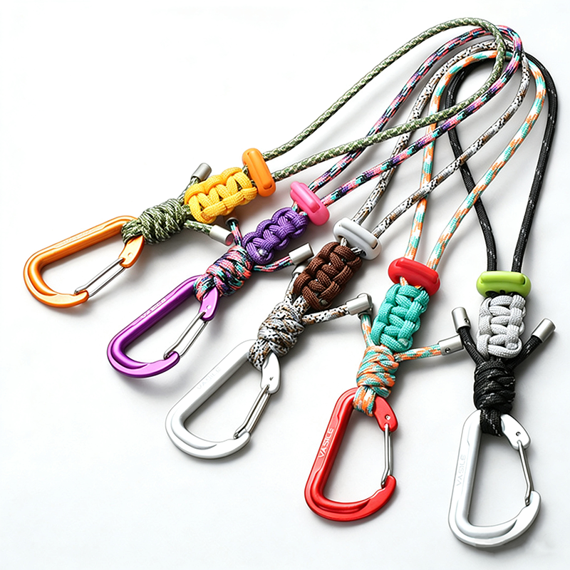 Quick-Release Paracord Water Bottle Clip Carabiner for Outdoor Hiking and EDC