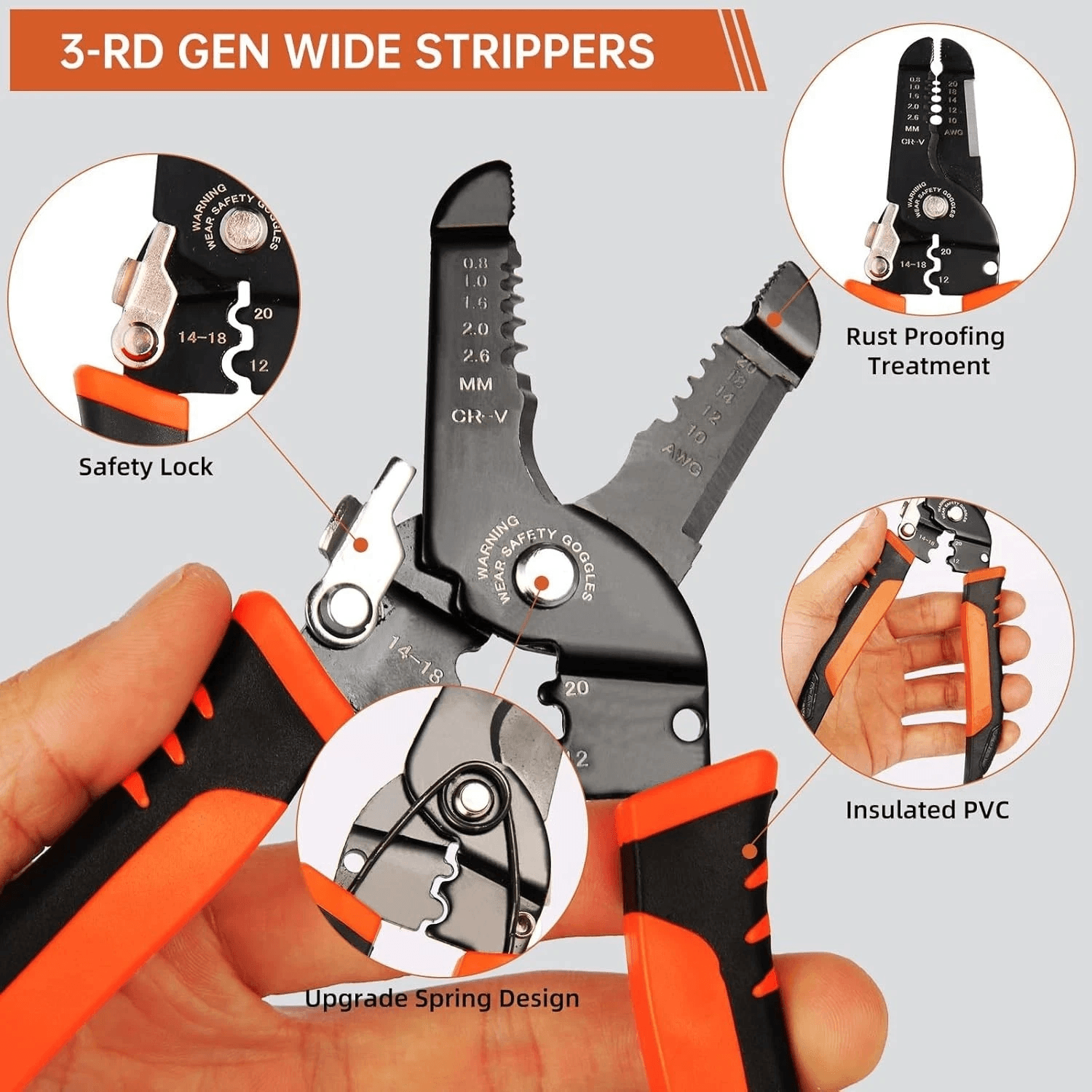 Crimper Cutter, Wire Strippers Pliers Tool AWG Electric Wire