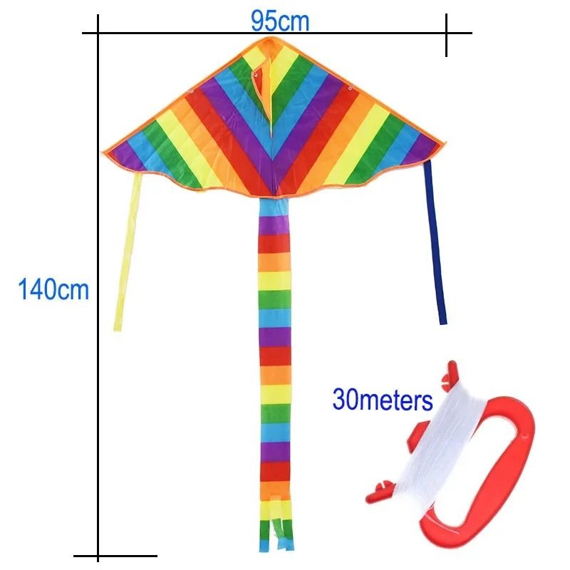 Easy Flying Rainbow Kite with Long Tail Outdoor Kids Toy