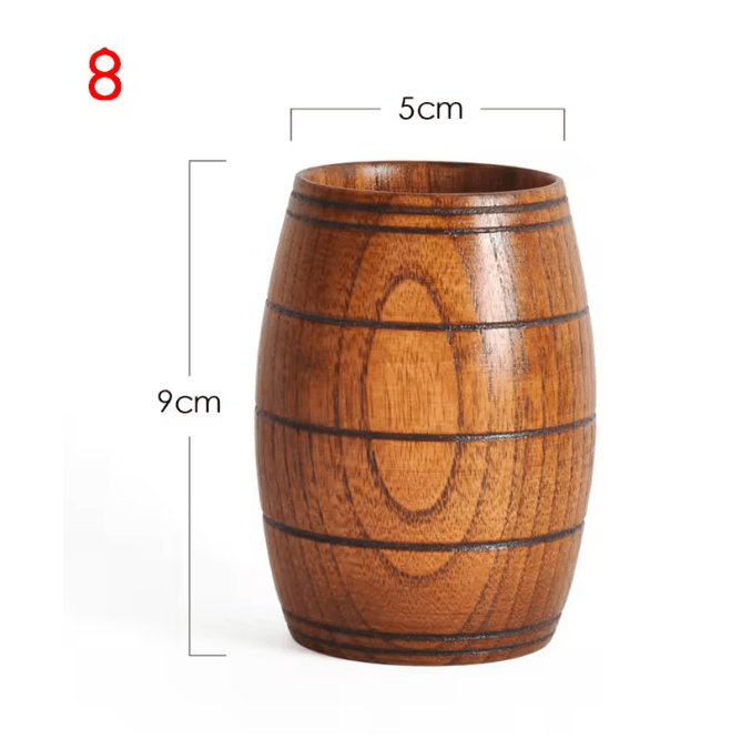 Handmade Wooden Beer Cup Natural Spruce Wood Big Belly Drink Mug