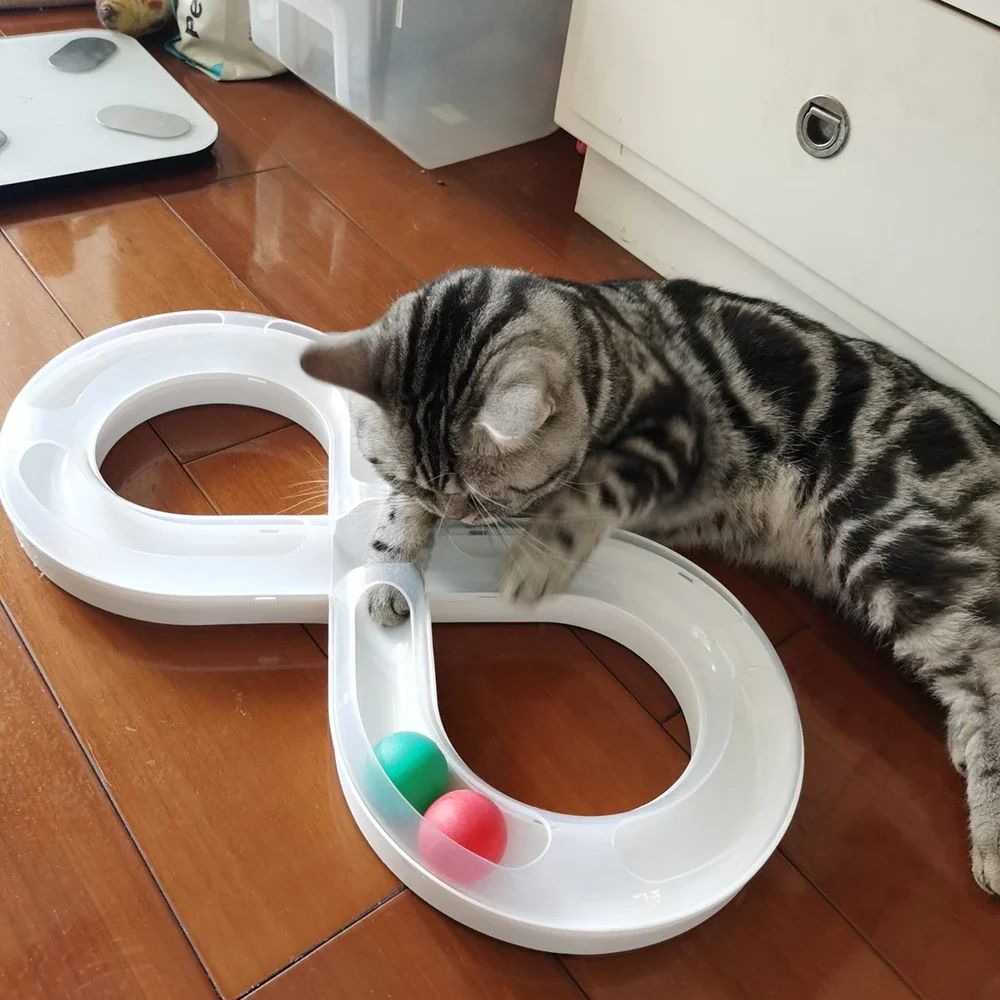 Interactive Cat Toy Turntable - Teasing Stick Tunnel Set