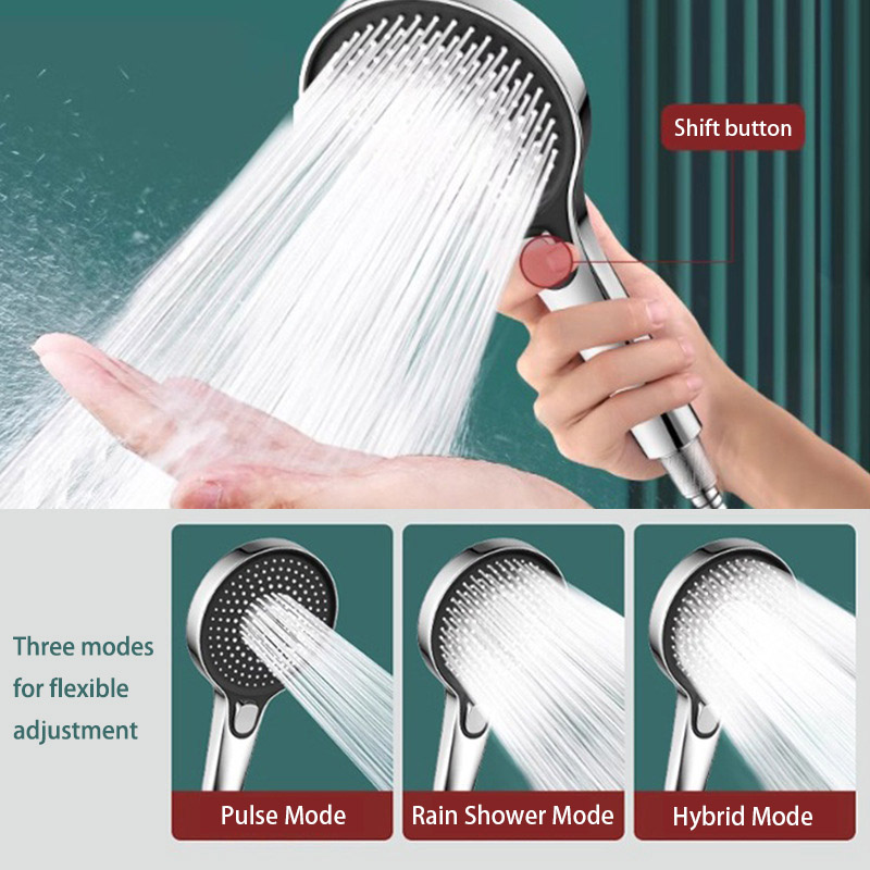 Home Bathroom Three-Speed Pressurized Shower Head with Large Panel and Water Heater Combination Set