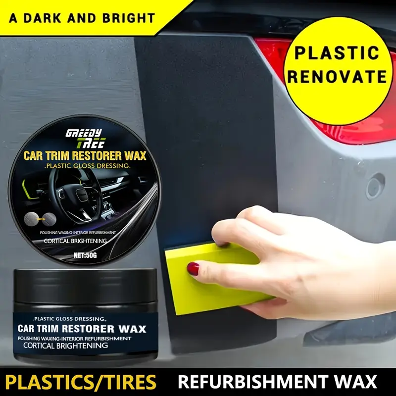 Crystal Clear Car Plastic Repair Agent  Interior & Panel Renewal Coating Wax for Polishing & Restoration