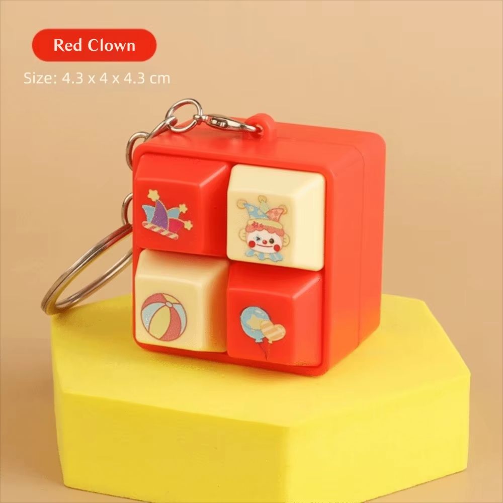 Fun Cartoon Squeeze Music Four-Square Merit Button Keychain