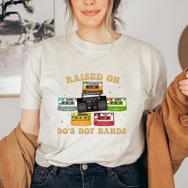 Raised On 90's Boy Band Shirt, Retro 90's Music Shirt, Music Lover Shirt, Concert Shirt, Classic Rock Shirt