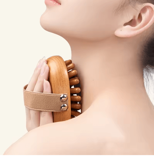 Wooden Anti Cellulite Massage Brush Scalp & Body Spa Massager with Air Cushion Design