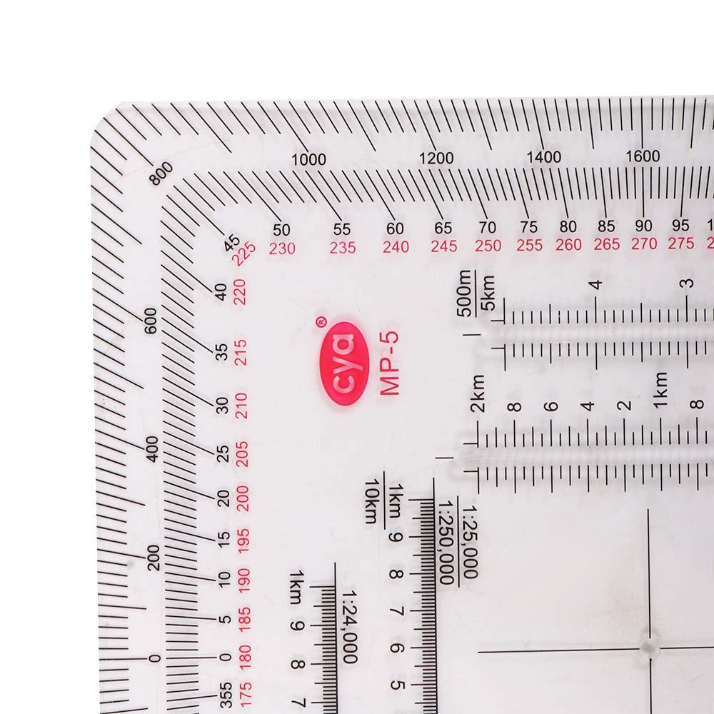 Multifunctional Map Protractor Compass Tool for Navigation and Camping