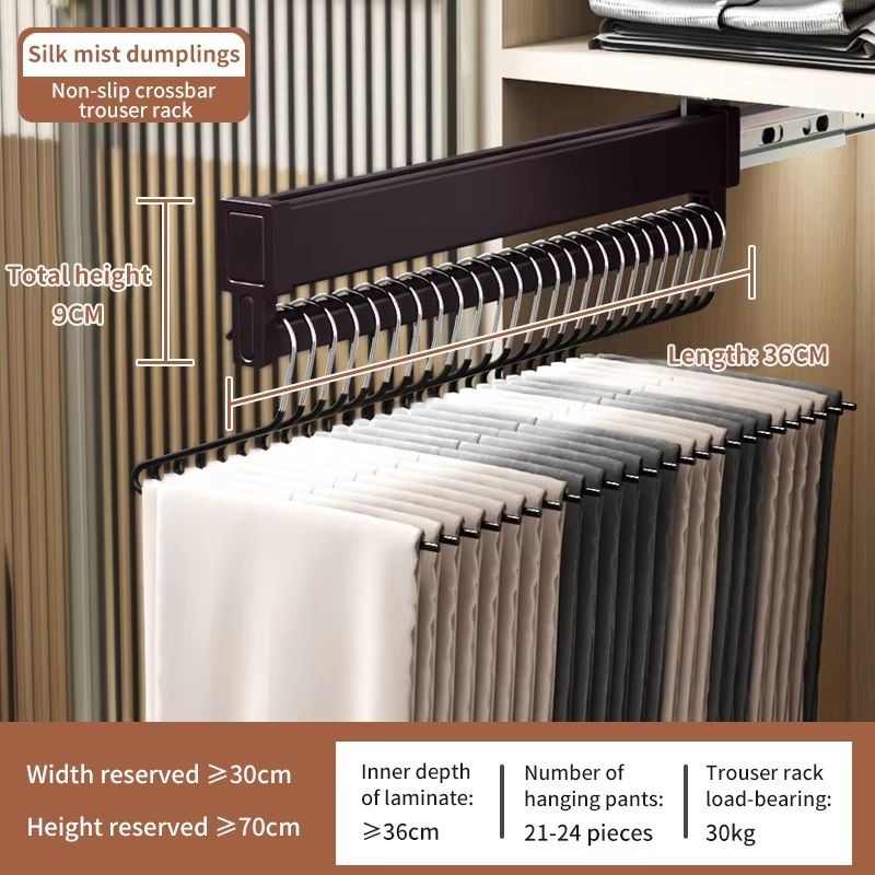 Space-Saving Expandable Sliding Pants Rack