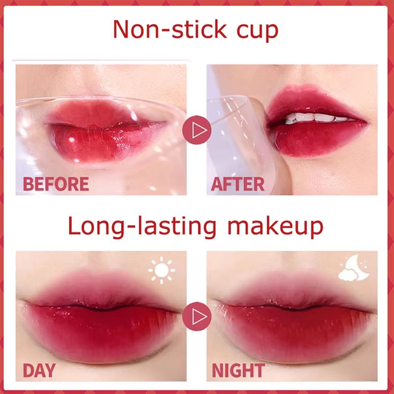 Peel Off Lip Stain Gloss Long Lasting Waterproof Liquid Lip Tint Non Stick Cup Lip Glaze