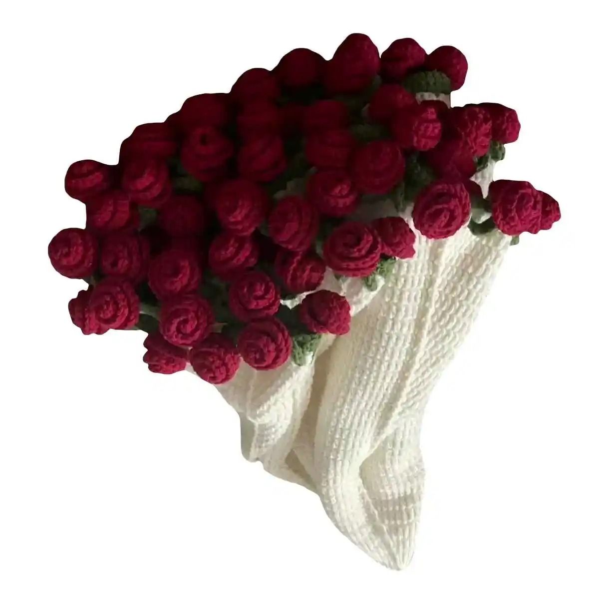 Rose Bouquet Crochet Blanket Handmade Soft Acrylic Throw