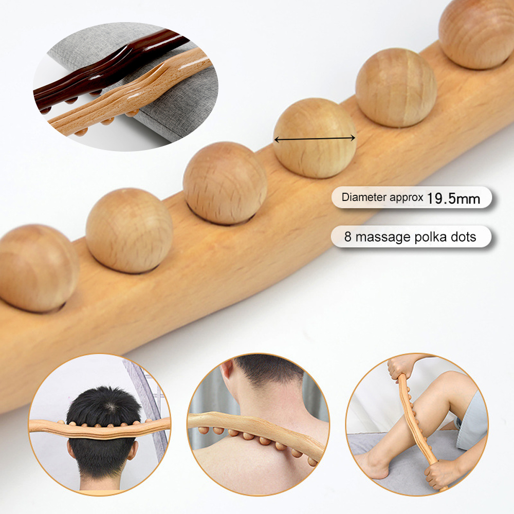 Beech Wood Scraping Stick Universal Back Needle Massage, Tendons Treatment Guasha Relax Therapy Tooll