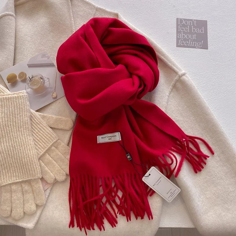 Luxury Winter Wool Blend Pashmina Scarf – Thick Cashmere-Feel Women's Shawl & Wrap 2024