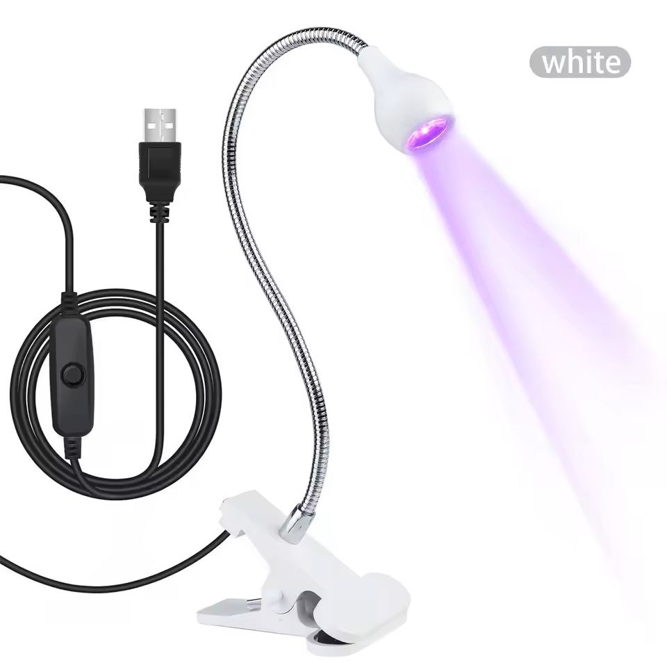 Portable LED UV Curing Lamp Mini Nail Lamp Dryer for Gel Polish Clip-On USB Home / Salon Tool