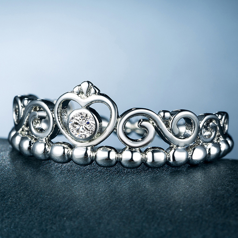 Trendy Crown Design Women Rings Eternity Engagement Wedding Accessories Gold Color Silver Color Jewelry