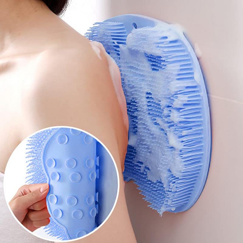 Silicone Shower Massage Pad - Wall-Mounted Back & Foot Scrubber Mat | Reusable Cleaning Brush for Shower & Feet