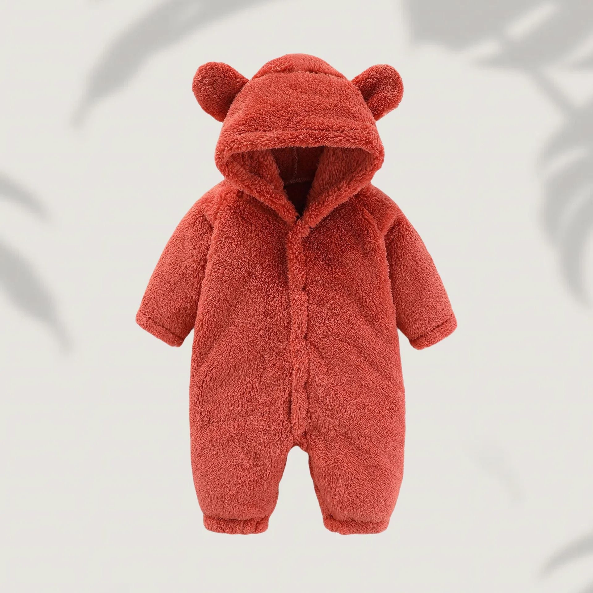 Winter Warm Fleece Bear Ear Romper