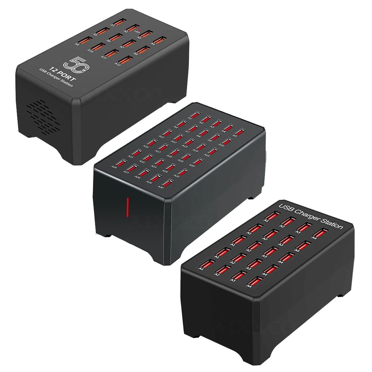 Industrial Multi-Port USB Charging Station – Desktop Docking Hub for iPhone, iPad, Samsung & Xiaomi