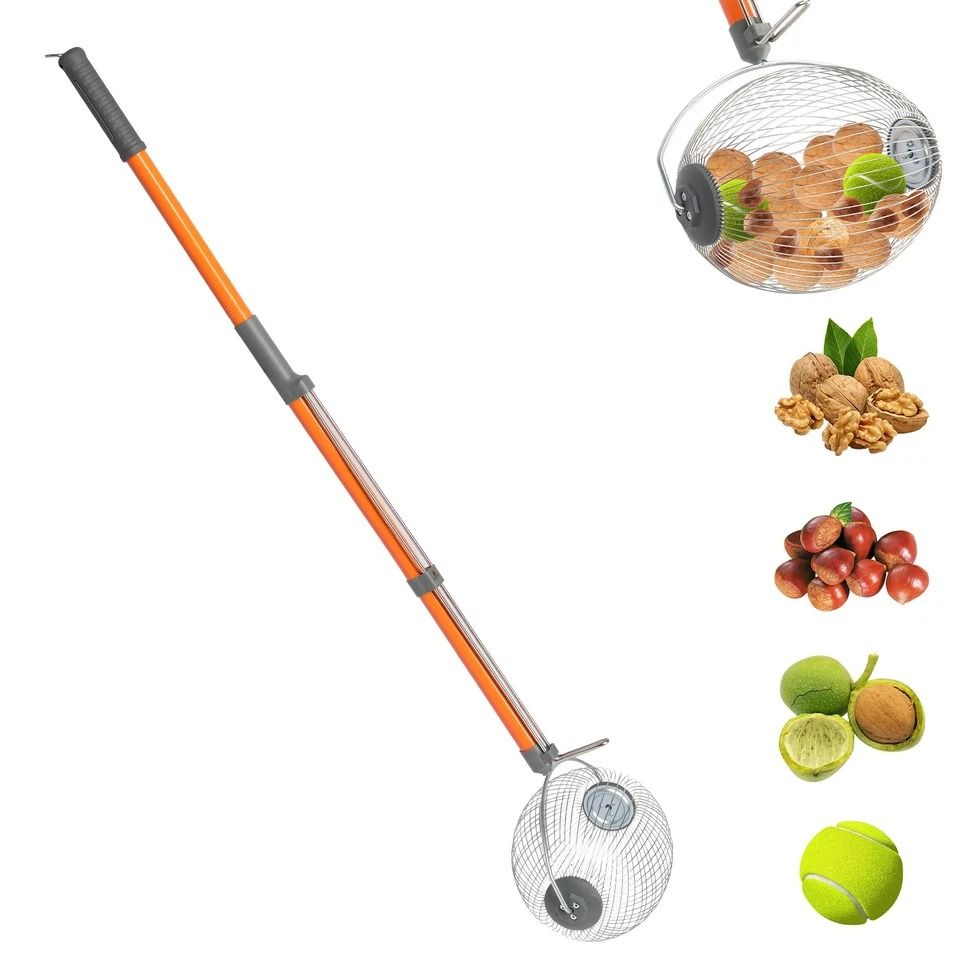 Garden Weasel Nut Gatherer Tool Easy Pickup for Small Objects, Nuts, and Golf Balls