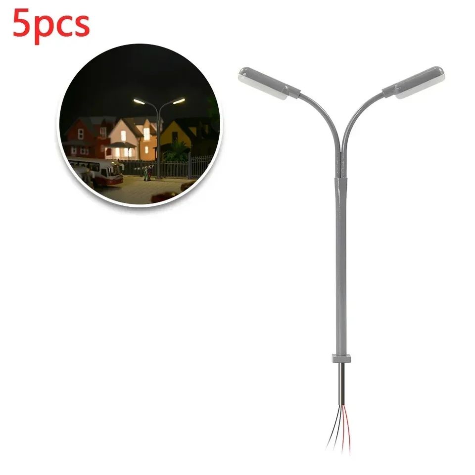 Street Lights – Miniature LED Lamp Posts for Model Railway Lighting (5-Piece Set)