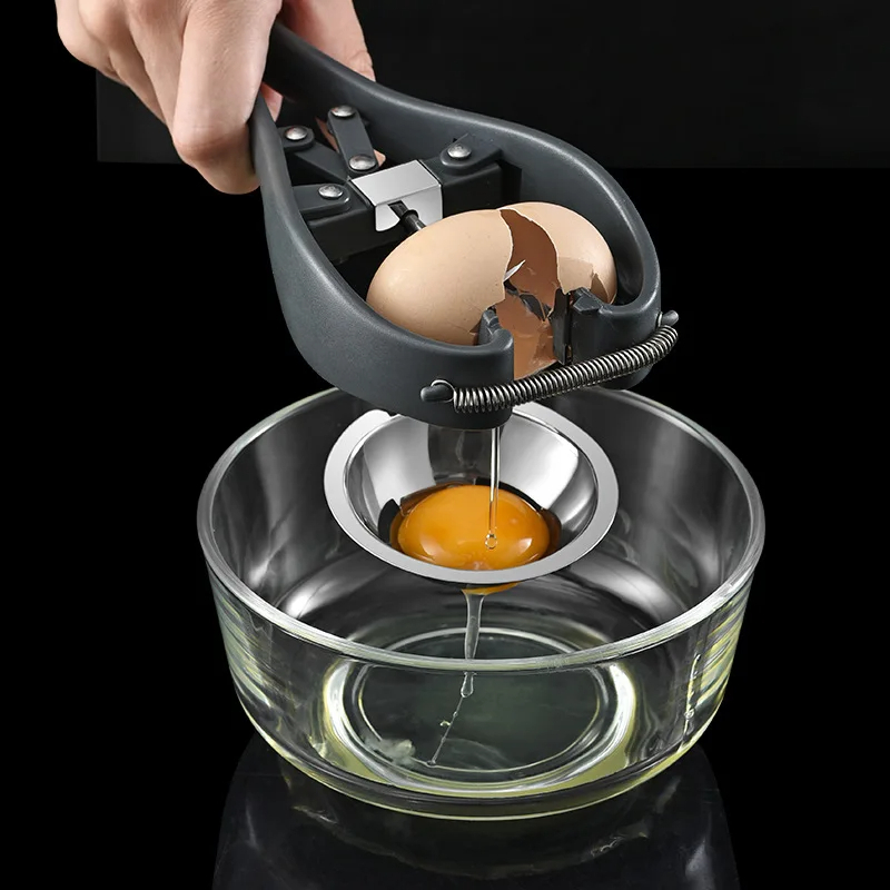 Stainless Steel 2-in-1 Egg Opener & Raw Egg Separator – Handheld Simple Eggshell Cutter