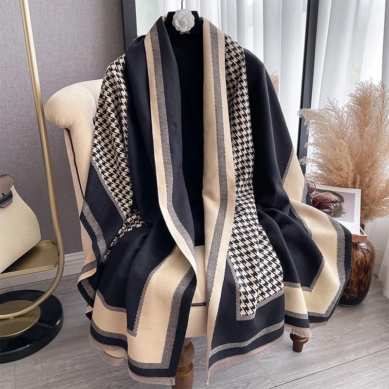 2024 Luxury Two-Sided Jacquard Pashmina | Premium Cashmere Winter Coldproof Shawl & Windproof Blanket System