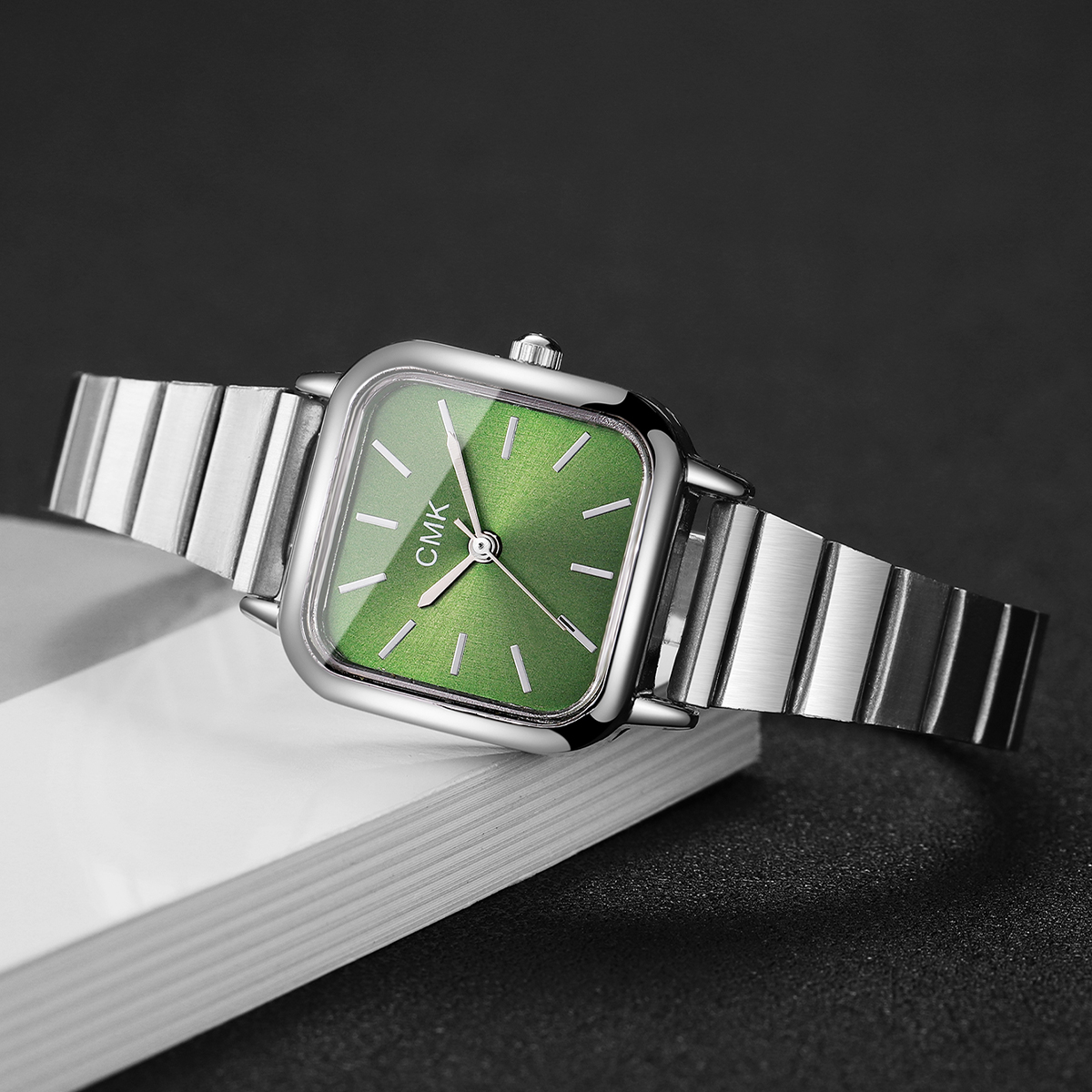 Luxury Ultra thin Quartz Womens Wristwatch Fashion Square Design with Elegant Strap