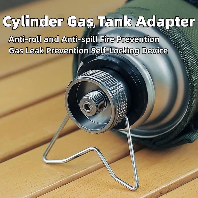 Butane Gas Adapter with Bracket for Camping Stove, Outdoor Butane Conversion Joint