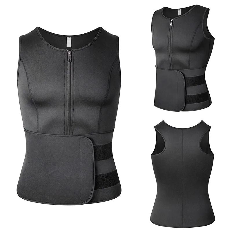 Mens Compression Vest Waist Trainer Body Shaper with Sauna Sweat Effect