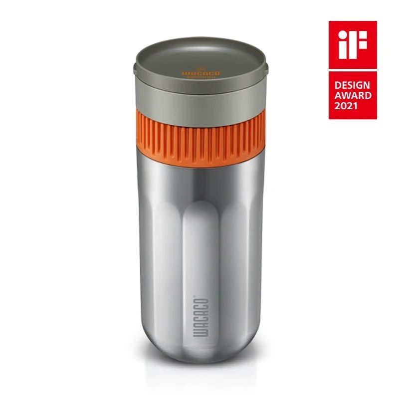 Hand Powered Vacuum Pressure Portable Coffee Maker with Insulated Travel Mug