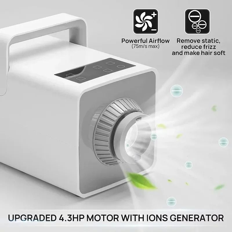 High Velocity Pet Hair Dryer 4.3HP with Adjustable Heat and LCD Touch Control for Dogs and Cats