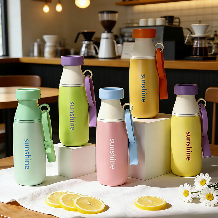 Large Capacity Stainless Steel Insulated Cup with Straw Multi functional Gift Milk Bottle & Water Cup