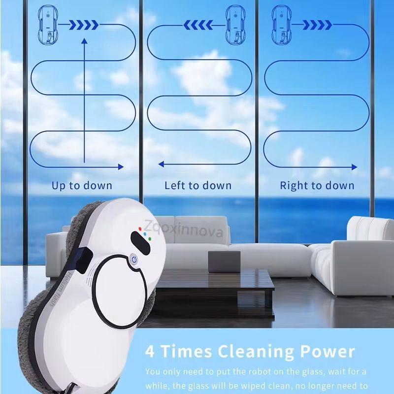 Robot Window Washer Smart Glass Cleaning Vacuum with UPS Power