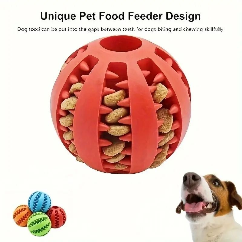 Dog Toy Ball Food Treat Feeder and Chew Cleaning Ball for Small and Medium Dogs
